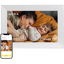Aura Carver Cadre Photo numérique Intelligent 10,1 Pouces WiFi Cloud Cadre Photo numérique, Stockage illimité Gratuit, Envoyez d