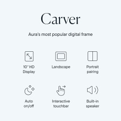 Aura Carver Cadre Photo numérique Intelligent 10,1 Pouces WiFi Cloud Cadre Photo numérique, Stockage illimité Gratuit, Envoyez d