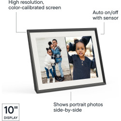 Aura, cadre photo numérique Carver Mat, Wi-Fi, 10,1 pouces | Le meilleur cadre numérique à offrir | Envoyez vos photos depuis vo