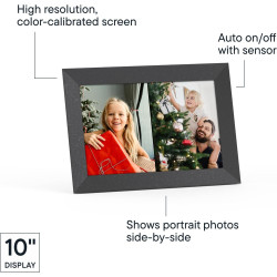 Aura Cadre photo numérique en pierre – Écran HD mat 10,1" | Meilleur cadre numérique pour offrir – Envoyez des photos directemen