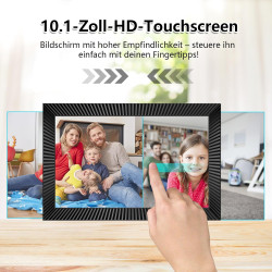 Frameo - Cadre photo numérique - WiFi - 10,1" - Avec mémoire de 32 Go - Écran tactile IPS 1280 x 800 - Capteur de mouvement et r