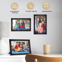 Frameo - Cadre photo numérique - WiFi - 10,1" - Avec mémoire de 32 Go - Écran tactile IPS 1280 x 800 - Capteur de mouvement et r