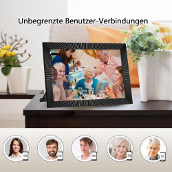 Frameo - Cadre photo numérique - WiFi - 10,1" - Avec mémoire de 32 Go - Écran tactile IPS 1280 x 800 - Capteur de mouvement et r
