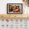 Frameo Cadre photo numérique 10,1 pouces WiFi avec lumière d'ambiance LED – 32 Go de mémoire, écran tactile HD 1280 x 800, rotat