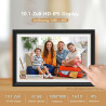 Frameo Cadre photo numérique 10,1 pouces WiFi avec lumière d'ambiance LED – 32 Go de mémoire, écran tactile HD 1280 x 800, rotat
