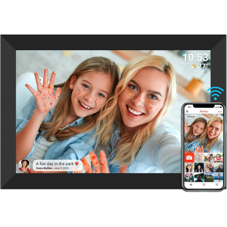 Frameo Cadre Photo numérique Wi-FI 32 Go Cadre Photo numérique 10,1" 1280 x 800 IPS Écran Tactile LCD Smart Cloud avec Rotation 