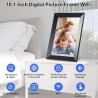 FRAMEO Cadre Photo Numérique WiFi VESWWE 10,1 Pouces 1280x800 IPS Écran Tactile Mémoire Intégrée 32 Go Rotation Automatique Part