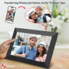 FRAMEO Cadre Photo Numérique WiFi VESWWE 10,1 Pouces 1280x800 IPS Écran Tactile Mémoire Intégrée 32 Go Rotation Automatique Part