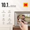KODAK Cadre Photo Numérique WiFi Cadre Photo Numerique 10 Pouces, Cadre Numérique Photo avec HD IPS à Écran Tactile, Bois Smart 