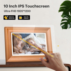 KODAK Cadre Photo Numérique WiFi Cadre Numérique Photo 10 pouces, FHD 1920*1200 Écran Tactile, Cadre Photo Électronique avec Mém