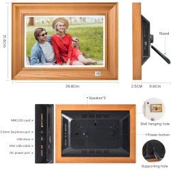 KODAK Cadre Photo Numérique WiFi Cadre Numérique Photo 10 pouces, FHD 1920*1200 Écran Tactile, Cadre Photo Électronique avec Mém