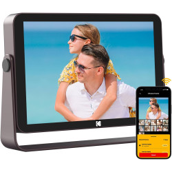 KODAK Cadre Photo Numérique, Cadre Numérique Photo WiFi 10 Pouces, Batterie Intégrée de 4000mAh, Mémoire de 64 Go, Écran Tactile