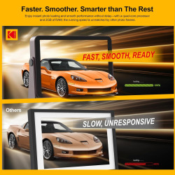KODAK Cadre Photo Numérique, Cadre Numérique Photo WiFi 10 Pouces, Batterie Intégrée de 4000mAh, Mémoire de 64 Go, Écran Tactile