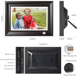 KODAK Cadre Photo Numérique WiFi Cadre Numérique Photo 10 pouces, FHD 1920*1200 Écran Tactile, Cadre Photo Électronique avec Mém
