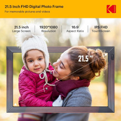 KODAK Cadre Photo Numérique Connecté WiFi, Cadre Numerique Photo Grand Format, 21.5 Pouces FHD IPS Écran, 32Go Mémoire, Partagez