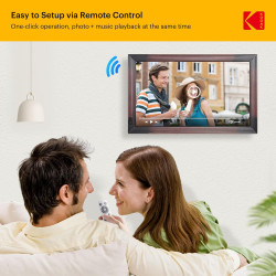 KODAK Cadre Photo Numérique Connecté WiFi, Cadre Numerique Photo Grand Format, 21.5 Pouces FHD IPS Écran, 32Go Mémoire, Partagez