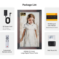 KODAK Cadre Photo Numérique Connecté WiFi, Cadre Numerique Photo Grand Format, 21.5 Pouces FHD IPS Écran, 32Go Mémoire, Partagez