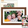 Frameo Cadre Photo Numérique WiFi 10.1 Pouces Noyer Bois Mémoire 32 Go, Écran Tactile HD IPS 1280 x 800, Auto-Rotation, Partage 
