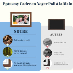 Frameo Cadre Photo Numérique WiFi 10.1 Pouces Noyer Bois Mémoire 32 Go, Écran Tactile HD IPS 1280 x 800, Auto-Rotation, Partage 