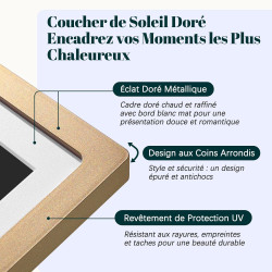 Frameo Cadre Photo Numérique WiFi 10.1 Pouces Or Sunset Mémoire 32 Go, Écran Tactile HD IPS 1280 x 800, Auto-Rotation, Partage d