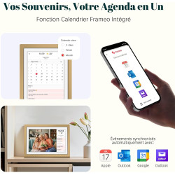 Frameo Cadre Photo Numérique WiFi 10.1 Pouces Or Sunset Mémoire 32 Go, Écran Tactile HD IPS 1280 x 800, Auto-Rotation, Partage d