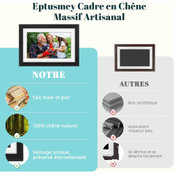 Frameo Cadre Photo Numérique WiFi 10.1 Pouces Bois Chêne Photo Éélectronique 32 GB Ecran Tactile IPS 1280 * 800 HD pour Partager