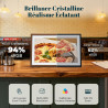 Frameo Cadre Photo Numérique 15.6 Pouces 94% sRGB Grand Format WiFi Noyer Bois, Mémoire 32Go écran Tactile IPS 1920 * 1080 FHD, 