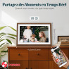 Frameo Cadre Photo Numérique 15.6 Pouces 94% sRGB Grand Format WiFi Noyer Bois, Mémoire 32Go écran Tactile IPS 1920 * 1080 FHD, 