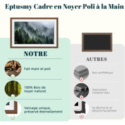 Frameo Cadre Photo Numérique 15.6 Pouces 94% sRGB Grand Format WiFi Noyer Bois, Mémoire 32Go écran Tactile IPS 1920 * 1080 FHD, 