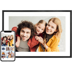 AEEZO Cadre Photo Numérique WiFi 32 Go de Mémoire, 10.1 Pouces, IPS 1280*800, Mode Sommeil, Cadre d'image Numérique, Téléchargem