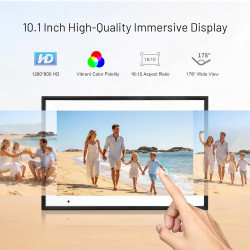 AEEZO Cadre Photo Numérique WiFi 32 Go de Mémoire, 10.1 Pouces, IPS 1280*800, Mode Sommeil, Cadre d'image Numérique, Téléchargem