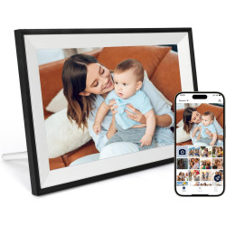 AEEZO Cadre Photo Numérique WiFi 32 Go de Mémoire, 10.1 Pouces, IPS 1280*800, Mode Sommeil, Cadre d'image Numérique, Téléchargem
