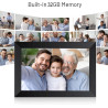 FUNCARE Cadre Photo Numérique WiFi 15,6 Pouces, Écran Tactile HD 1280x800 IPS avec 32Go de Stockage pour Partager Photos et Vidé