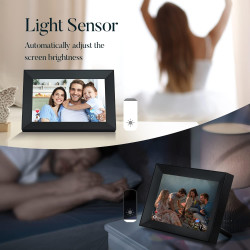 FUNCARE Cadre Photo Numérique WiFi 15,6 Pouces, Écran Tactile HD 1280x800 IPS avec 32Go de Stockage pour Partager Photos et Vidé