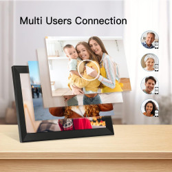 FUNCARE Cadre Photo Numérique WiFi 15,6 Pouces, Écran Tactile HD 1280x800 IPS avec 32Go de Stockage pour Partager Photos et Vidé