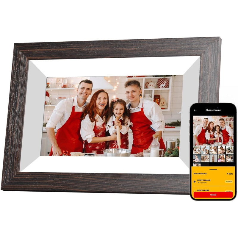 KODAK Cadre Photo Numérique 7 Pouces, WiFi Connecté Cadre Numerique, IPS Écran Tactile, Cadre Photo Électronique avec 32Go de Es