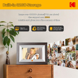 KODAK Cadre Photo Numérique 7 Pouces, WiFi Connecté Cadre Numerique, IPS Écran Tactile, Cadre Photo Électronique avec 32Go de Es