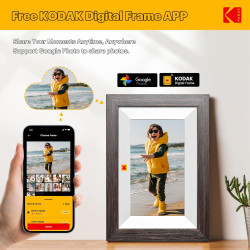 KODAK Cadre Photo Numérique 7 Pouces, WiFi Connecté Cadre Numerique, IPS Écran Tactile, Cadre Photo Électronique avec 32Go de Es