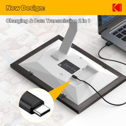 KODAK Cadre Photo Numérique 7 Pouces, WiFi Connecté Cadre Numerique, IPS Écran Tactile, Cadre Photo Électronique avec 32Go de Es