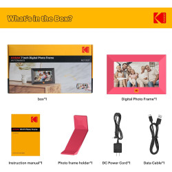 KODAK Cadre Photo Numérique 7 Pouces, WiFi Connecté Cadre Numerique avec 32Go de Espace, IPS Écran Tactile, Cadre Photo Électron