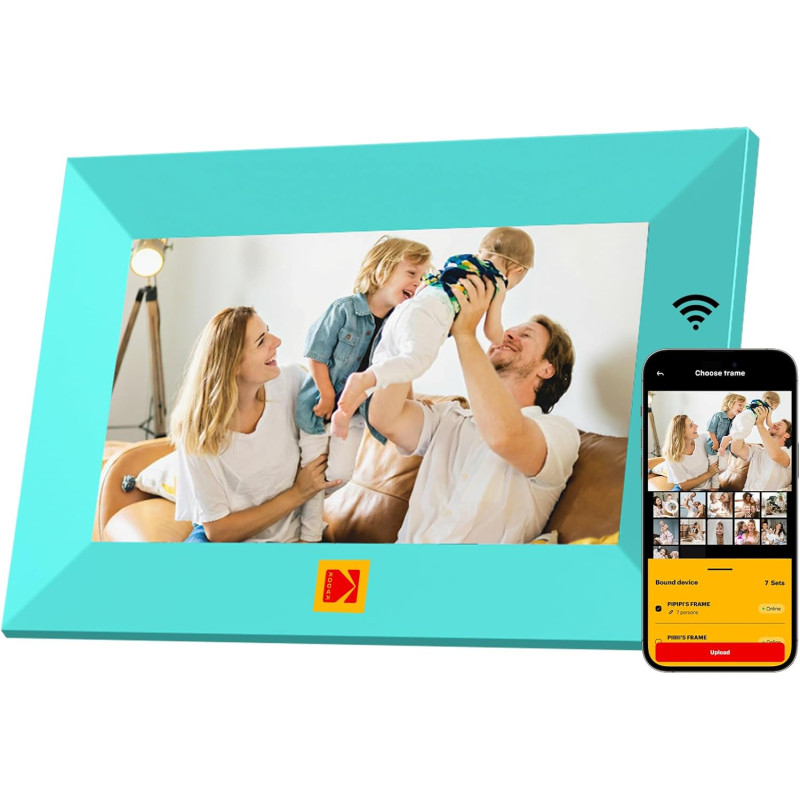 KODAK 7 Pouces Cadre Photo Numérique Connecté WiFi, Cadre Numerique avec 32Go de Espace, HD IPS Écran Tactile, Cadre Photo Élect