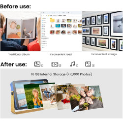 KODAK Cadre Photo numérique Wi-FI - 10 Pouces - avec Batterie - avec écran Tactile HD IPS - Cadre Photo numérique Intelligent av