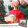 KODAK Cadre Photo Numérique WiFi Cadre Photo Numerique 10 Pouces, Cadre Numérique Photo avec HD IPS à Écran Tactile, Bois Smart 