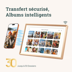 Arzopa cadre photo numérique connecté stockage cloud gratuit et illimité hd écran tactile cadre numérique photo en metal partage