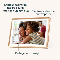 Arzopa cadre photo numérique connecté stockage cloud gratuit et illimité hd écran tactile cadre numérique photo en metal partage