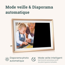 Arzopa cadre photo numérique connecté stockage cloud gratuit et illimité hd écran tactile cadre numérique photo en metal partage