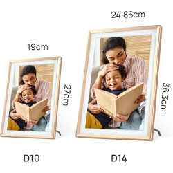 Arzopa cadre photo numérique connecté stockage cloud gratuit et illimité hd écran tactile cadre numérique photo en metal partage