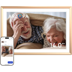 ARZOPA 14 Pouces Cadre Photo Numérique en Métal Stockage Cloud Gratuit 1920*1200 FHD Écran Tactile Partager Photos Vidéos Illimi