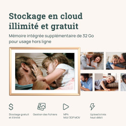 ARZOPA 14 Pouces Cadre Photo Numérique en Métal Stockage Cloud Gratuit 1920*1200 FHD Écran Tactile Partager Photos Vidéos Illimi