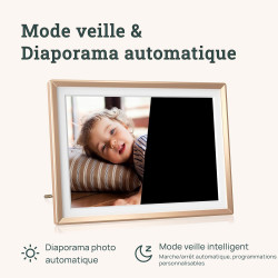 ARZOPA 14 Pouces Cadre Photo Numérique en Métal Stockage Cloud Gratuit 1920*1200 FHD Écran Tactile Partager Photos Vidéos Illimi